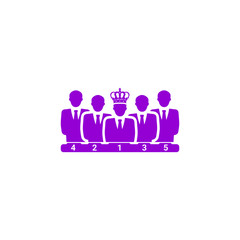 Wall Mural - Award, business rank, success, team, winner, crown on head violet color icon