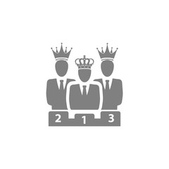 Wall Mural - Award, business rank, success, team, winner, crown on head grey color icon