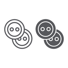 Poster - Sewing buttons line and glyph icon, accessory and sew, clothing button sign, vector graphics, a linear pattern on a white background.