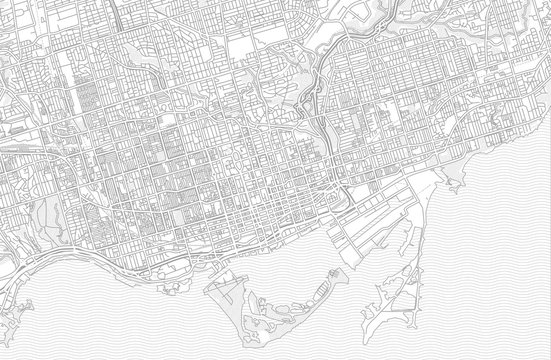 Toronto, Ontario, Canada, bright outlined vector map
