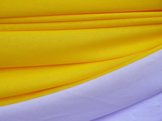 Poster - yellow and white fabric cloth fold texture