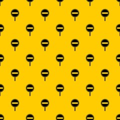 Poster - No entry sign pattern seamless vector repeat geometric yellow for any design