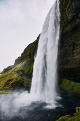 Wall Mural - Fantastic Seljalandsfoss waterfall in Iceland during sunny day.