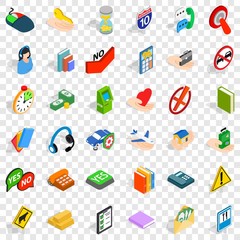 Poster - Helpful icons set. Isometric style of 36 helpful vector icons for web for any design