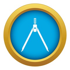 Poster - Drawing compass icon blue vector isolated on white background for any design