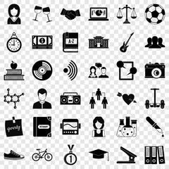 Poster - Lesson icons set. Simple style of 36 lesson vector icons for web for any design