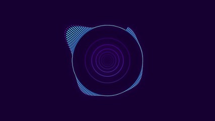 Poster - Abstract animation of colorful sound wave circle equalizer. Animation. Audio spectrum simulation for music, computer calculating, futuristic, ads, animation.