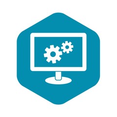 Poster - Monitor settings icon. Simple illustration of monitor settings vector icon for web
