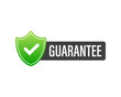 © VectorUP - Customer satisfaction guaranteed gold badge and banner in gold and red.