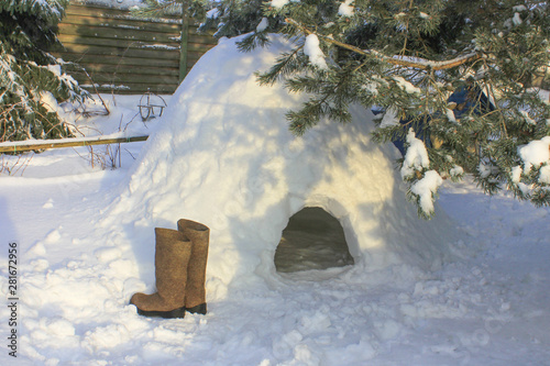 Igloo The House Is Made Of Ice And Snow Buy This Stock Photo