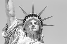 Statue Of Liberty Face In Black And White
