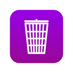 Poster - Trash can icon digital purple for any design isolated on white vector illustration