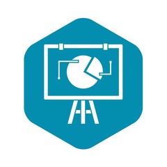 Poster - Flip chart with statistics icon. Simple illustration of flip chart with statistics vector icon for web