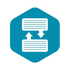 Poster - Infographic blocks with arrows icon. Simple illustration of blocks and arrowsvector icon for web design