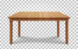 realistic wooden table on transparent background. wood table, 3d. Element for your design,game, advertising.vector
