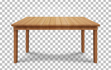 Realistic Wooden Table On Transparent Background. Wood Table, 3d. Element For Your Design,game, Advertising.vector