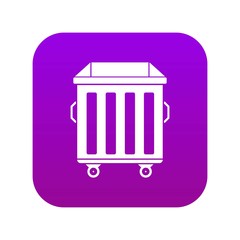 Poster - Dumpster on wheels icon digital purple for any design isolated on white vector illustration