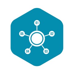 Poster - Circle chart with numbers icon. Simple illustration of circle chart with numbers vector icon for web design