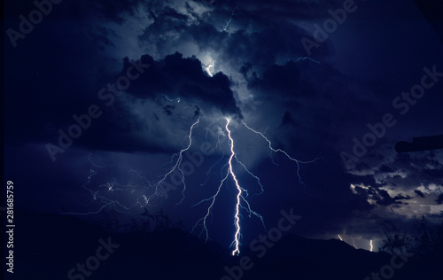 Blitz Analog Photographie Blau Tableau sur Toile