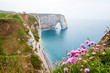 Colorful cliffs in Etretat, Atlantic coas of France