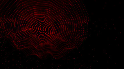 Fototapete - Abstract background with spider web. Dynamic wave of particles. Big data. 3d rendering.