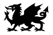 Welsh Black Dragon Vector Illustration