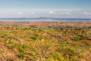 Wall Mural - Malawi Landscape, Savannah with mountain in the Background, South-East-Africa