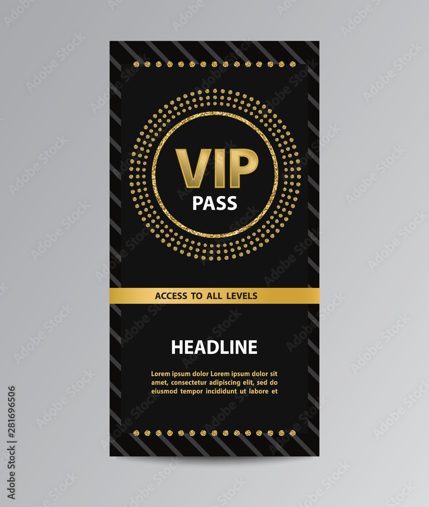  Black VIP pass admission - obrazy, fototapety, plakaty 