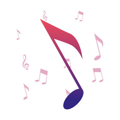 Wall Mural - music notes melody symbol background