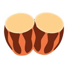 Canvas Print - drum percussion musical on white background