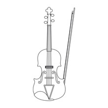 Violin Musical On White Background