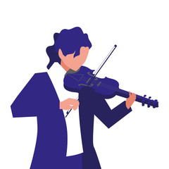 Poster - musician man violin playing music