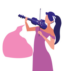 Poster - musician playing instrument vector ilustration