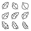 © TWINS DESIGN STUDIO - Leaves icon set. Leaf vector design for logo and nature brand identity.