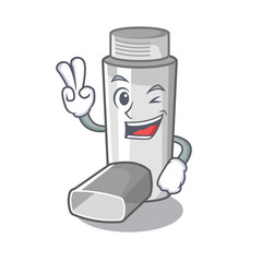 Poster - Two finger asthma inhalers in cartoon medicine box