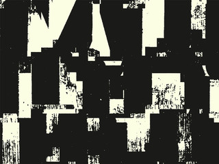 Poster - Abstract grunge vector background. Monochrome composition of irregular graphic elements.