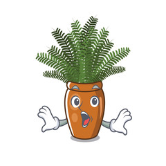 Wall Mural - Surprised boston fern with the cartoon shape