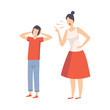 © topvectors - Mother Scolding Her Teenager Boy, Conflict with Parents Vector Illustration