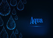 Futuristic water drops background with copyspace and text aqua.