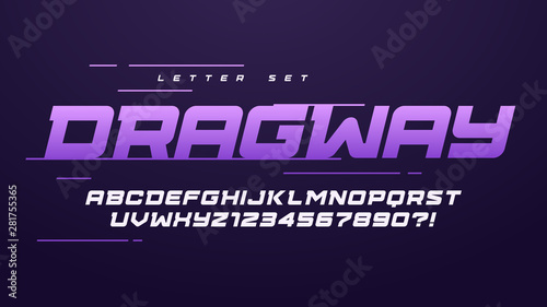 Fotomural Trendy urban style sport vector alphabet, uppercase letter set, font, typography