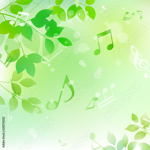 緑の葉と音符 背景素材 Stock Vector Adobe Stock 緑の葉と音符 背景素材 Stock Vector Adobe Stock