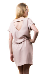 Female wearing casual pink tunic dress