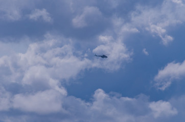 helicopter flying in the sky