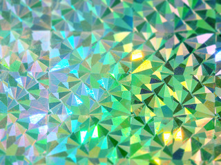 Wall Mural - Holographic colorful green lights festive background