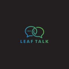 Wall Mural - eco leaf talk chat bubble logo icon - vector