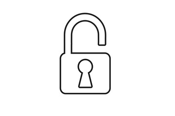 Sticker - Padlock black icon vector 