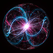 © fotoplot - Colored sphere with red and blue plasma energy