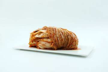 korean traditional cuisine, Kimchi on white background