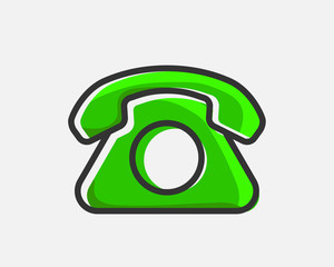 Poster - Phone icon vector illustration. Call center app. Telephone icons trendy flat style. Contact us line silhouette.