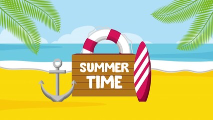 Poster - summer time vacations ,4k video animation